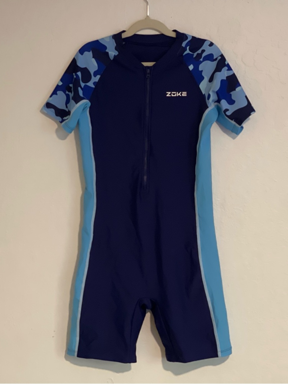 Kids' Navy & Light Blue Short Sleeve Swim Suit